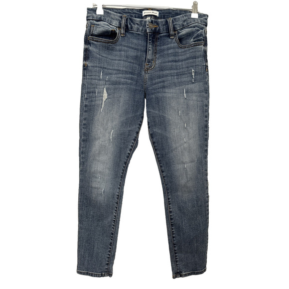 Studio Blue Womens 30 Distressed Denim Mid Rise Jeans Urban Streetwear Y2K 90's - Picture 1 of 9